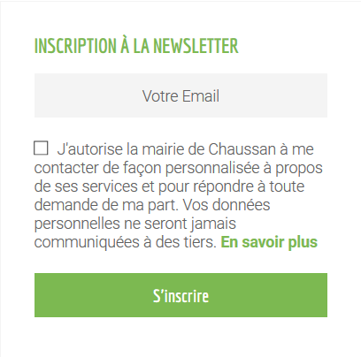 inscription newsletter chaussan